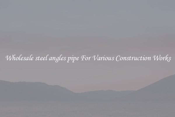 Wholesale steel angles pipe For Various Construction Works
