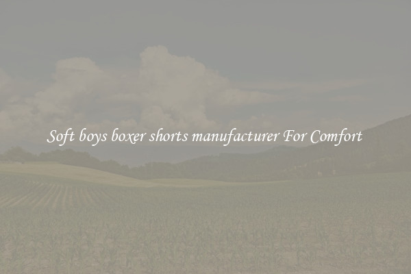 Soft boys boxer shorts manufacturer For Comfort 