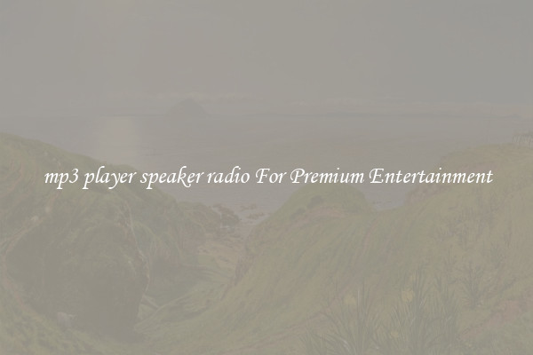 mp3 player speaker radio For Premium Entertainment
