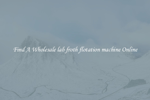 Find A Wholesale lab froth flotation machine Online